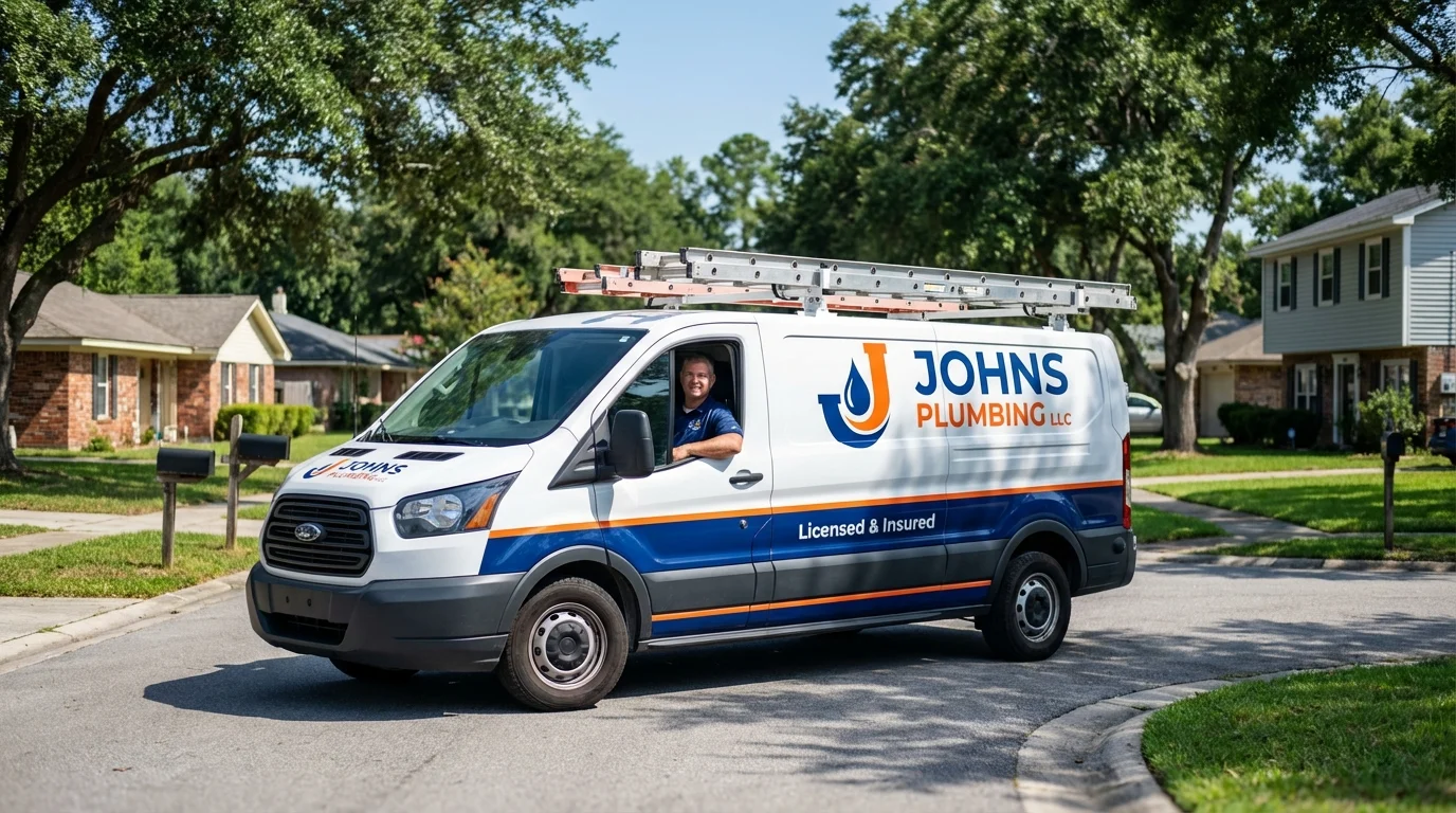 Johns Plumbing LLC service van in Southaven, MS
