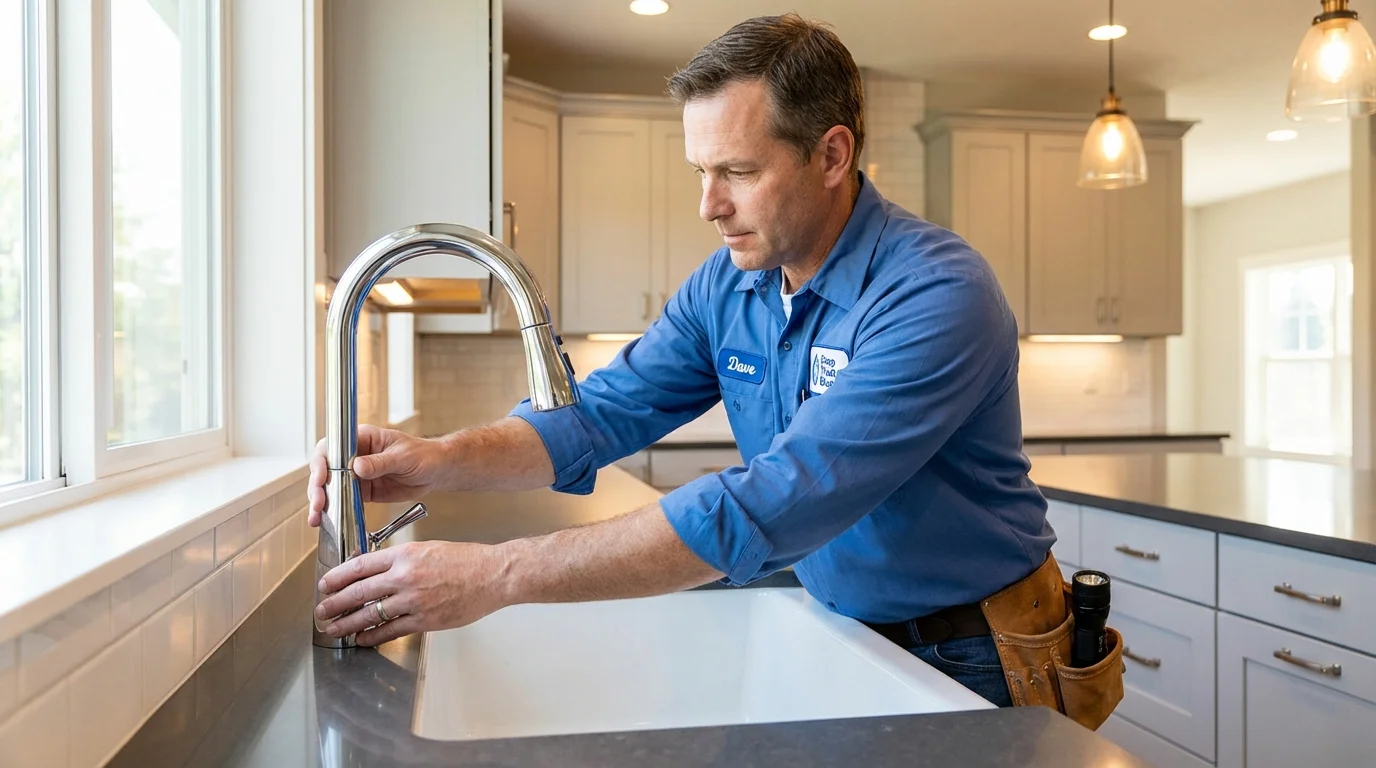 Kitchen faucet installation by Johns Plumbing LLC in Southaven