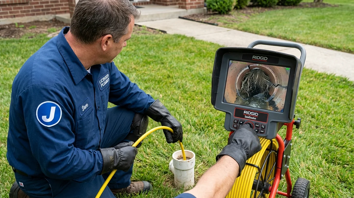Sewer camera inspection being performed by Johns Plumbing LLC in Southaven
