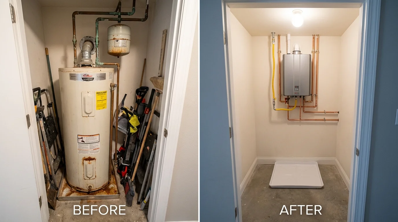Tank water heater versus wall-mounted tankless unit comparison for Southaven, MS homeowners